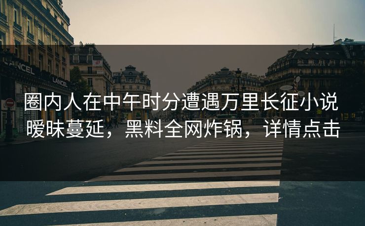 圈内人在中午时分遭遇万里长征小说 暧昧蔓延，黑料全网炸锅，详情点击