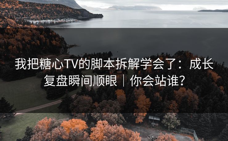 我把糖心TV的脚本拆解学会了:成长复盘瞬间顺眼|你会站谁? 我把糖心TV的脚本拆解学会了:成长复盘瞬间顺眼|你会站谁?